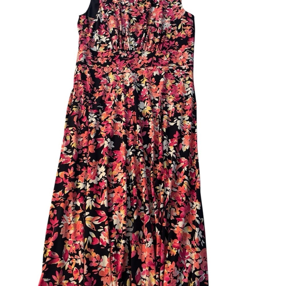 London Times Black and Pink Floral Dress NWOT - Picture 4 of 5